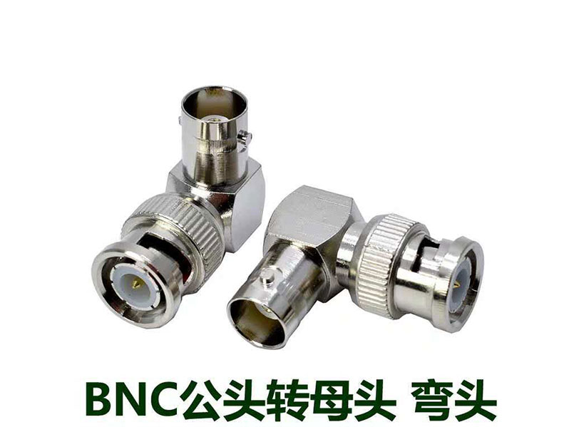 BNC Right Angle Male Coaxial Plug Connector to Female BNC Video Connector