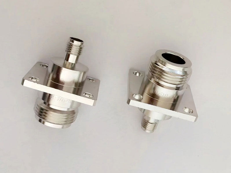 N Female to SMA Female 4 Hole Flange RF Coaxial Jack Connector